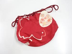 リサイクル　綿紅梅　紅葉・桜模様巾着